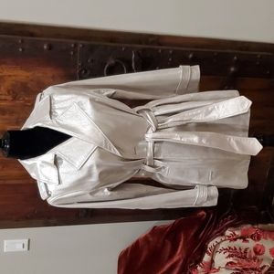 Vintage Leather Jacket. Silver Metallic. No Flaws